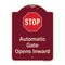 Signmission Designer Series-Stop Automatic Gate Opens Inward With Symbol, 24" x 18", BU-1824-9885 A-DES-BU-1824-9885 - alternate 1